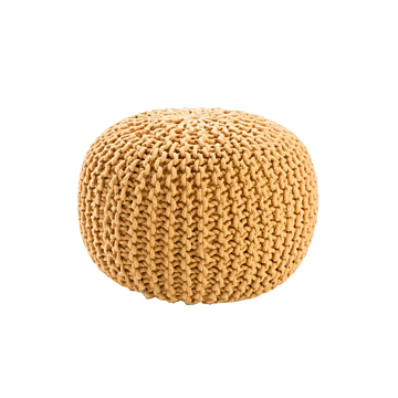 Jaipur Living Spectrum Pouf Textured Round Pouf-Yellow